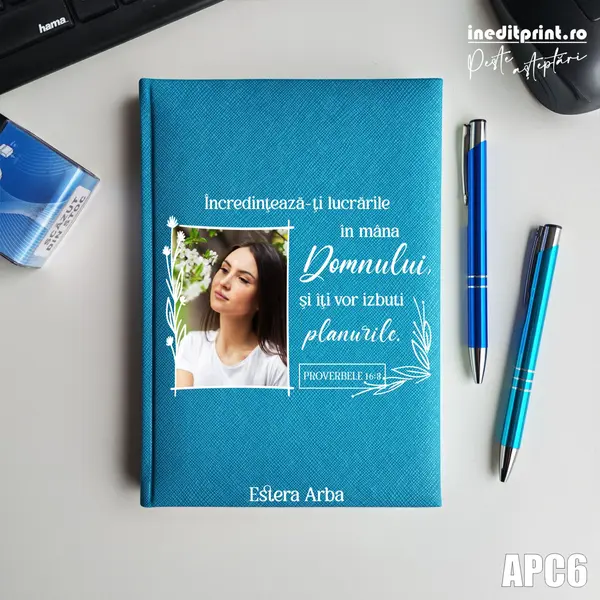 Agenda personalizata 2026 Proverbele 16:3 APC6 NEDATATA RT, Turcoaz-Adria