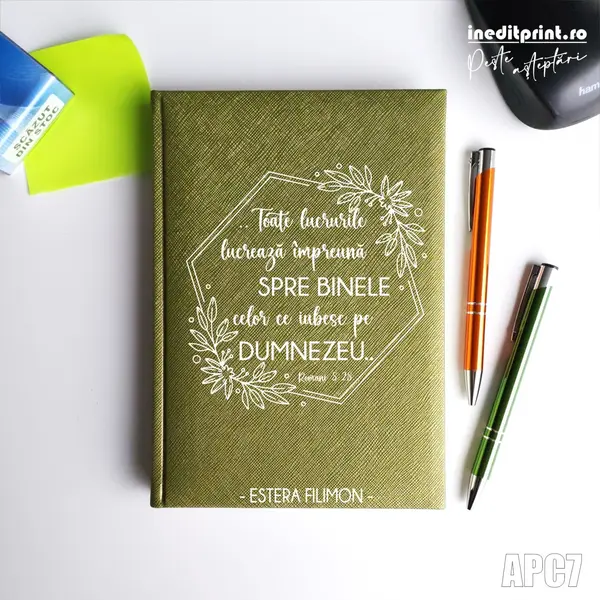 Agenda personalizata 2026 Romani 8:28 APC7 NEDATATA RT, Verde-Adria