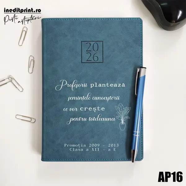 Agenda personalizata 2026 Semintele cunoasterii AP16 DELUXE PREMIUM, Chianti Verde Cyprus