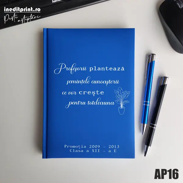 Agenda personalizata 2026 Semintele cunoasterii AP16 NEDATATA RT, ALBASTRU