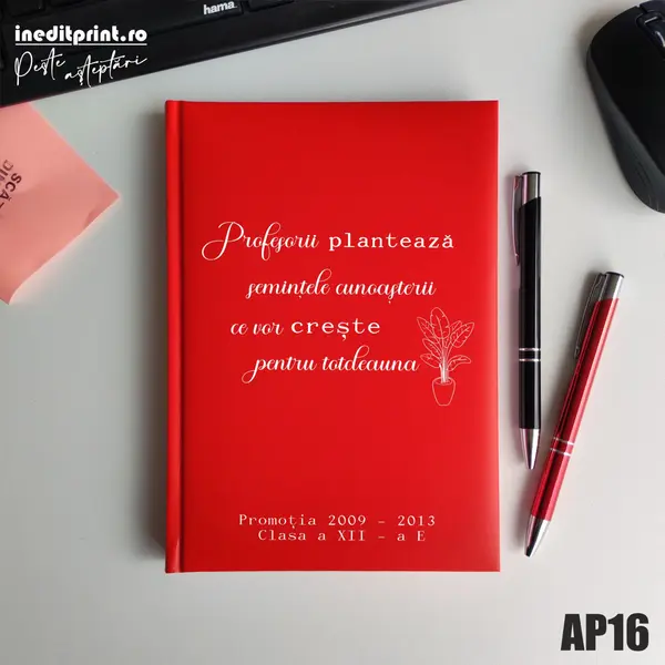 Agenda personalizata 2026 Semintele cunoasterii AP16 NEDATATA RT, Rosu