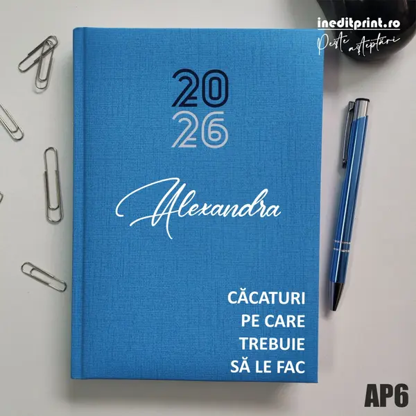 Agenda personalizata 2026 To do list AP6 Datata C, Turcoaz