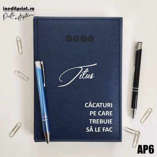Agenda personalizata 2026 To do list AP6 DELUXE PREMIUM, Alghero Albastru
