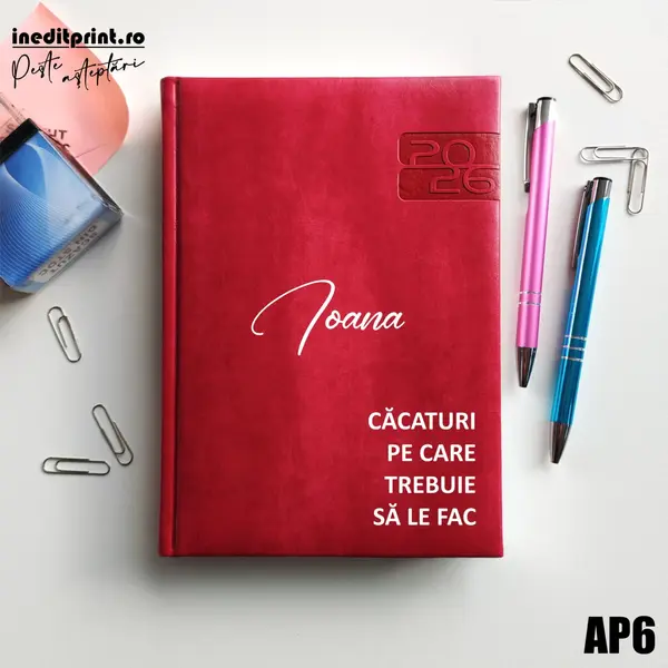 Agenda personalizata 2026 To do list AP6 DELUXE PREMIUM, Narni Fucsia