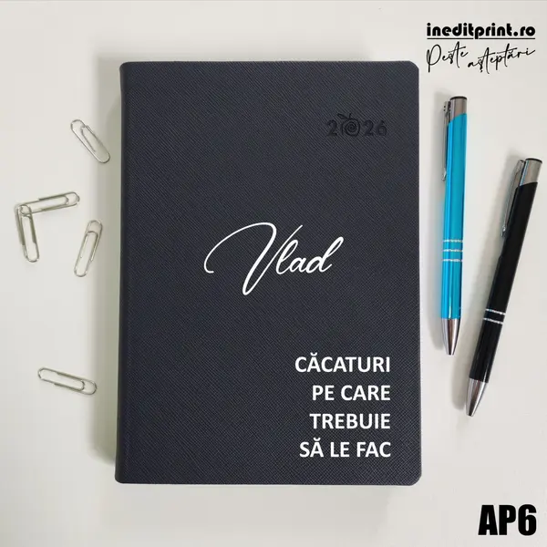 Agenda personalizata 2026 To do list AP6 DELUXE PREMIUM, Ortisei Albastru