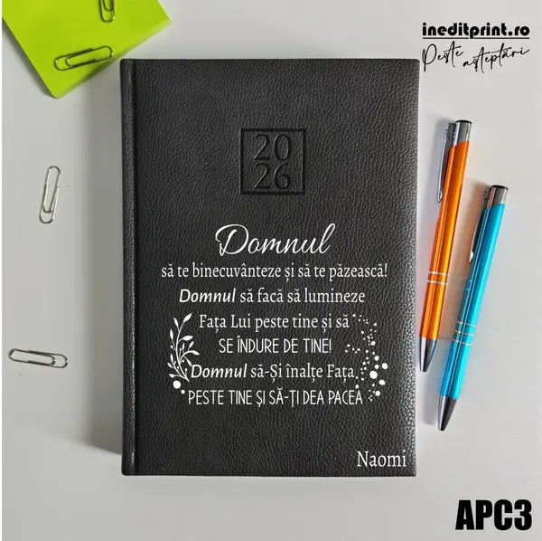 Agenda personalizata 2026 Verset Numeri 6:24-26 APC3 DELUXE H, Edolo Maro