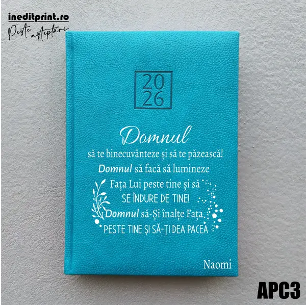 Agenda personalizata 2026 Verset Numeri 6:24-26 APC3 DELUXE H, Edolo Turcoaz