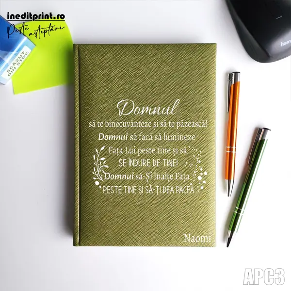 Agenda personalizata 2026 Verset Numeri 6:24-26 APC3 NEDATATA RT, Verde-Adria