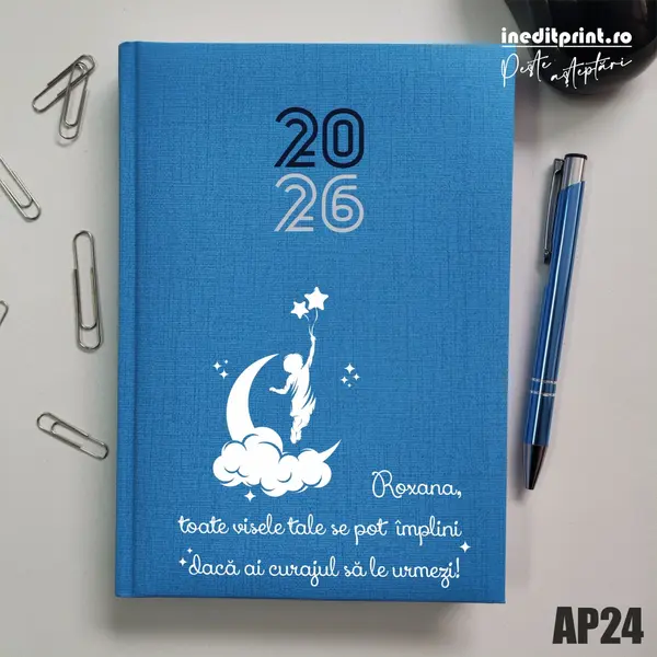 Agenda personalizata 2026 Visele tale AP24 Datata C, Turcoaz