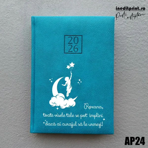 Agenda personalizata 2026 Visele tale AP24 DELUXE H, Edolo Turcoaz