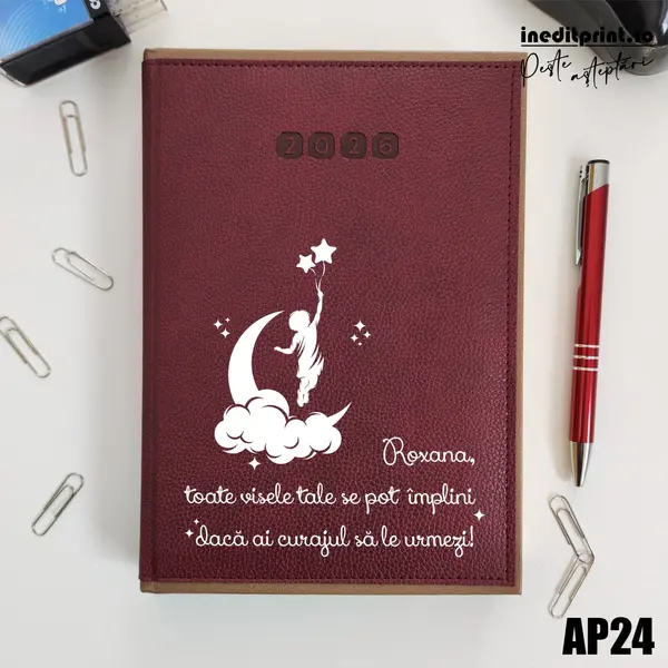 Agenda personalizata 2026 Visele tale AP24 DELUXE PREMIUM, Alghero Bordo