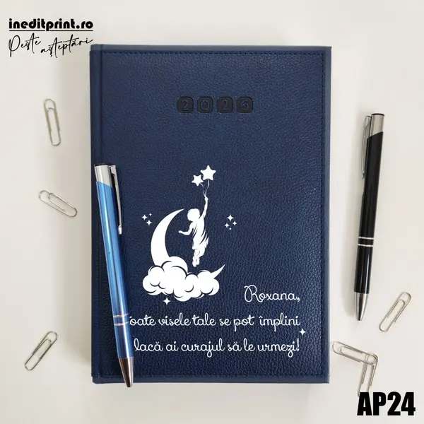 Agenda personalizata 2026 Visele tale AP24 DELUXE PREMIUM, Alghero Albastru