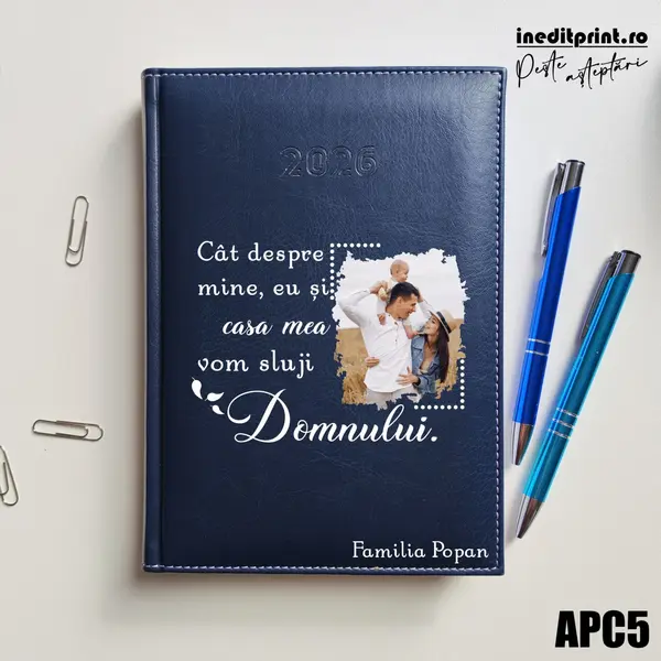 Agenda personalizata 2026 Vom sluji Domnului APC5 DELUXE H, Corinaldo Albastru