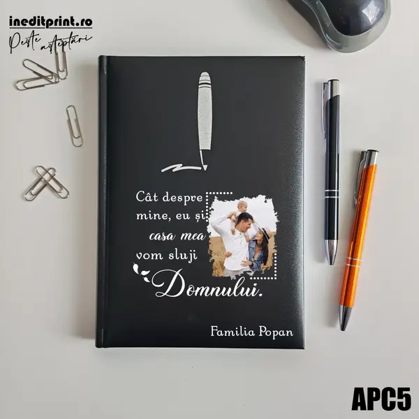 Agenda personalizata 2026 Vom sluji Domnului APC5 NEDATATA H, NEGRU