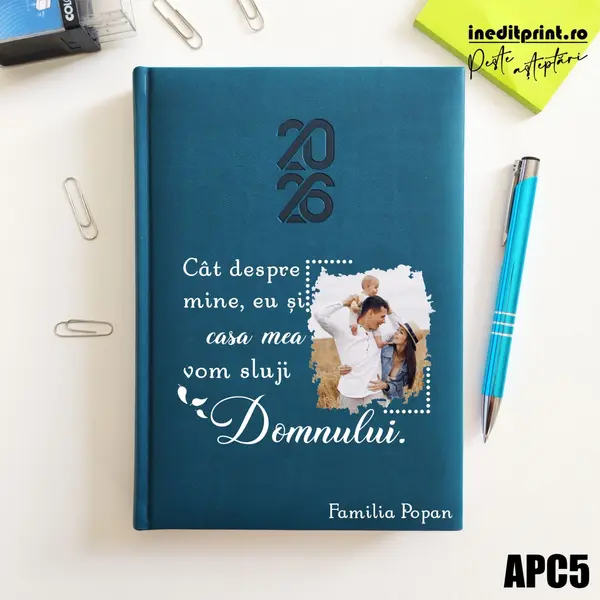 Agenda personalizata 2026 Vom sluji Domnului APC5 STANDARD HT2, Albastru Petrol