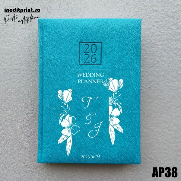 Agenda personalizata 2026 Wedding Planner AP38 DELUXE H, Edolo Turcoaz