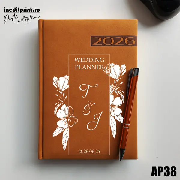 Agenda personalizata 2026 Wedding Planner AP38 DELUXE PREMIUM, Teano Maro