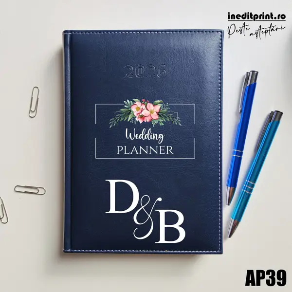 Agenda personalizata 2026 Wedding Planner AP39 DELUXE H, Corinaldo Albastru