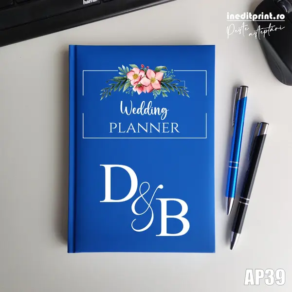 Agenda personalizata 2026 Wedding Planner AP39 NEDATATA RT, ALBASTRU