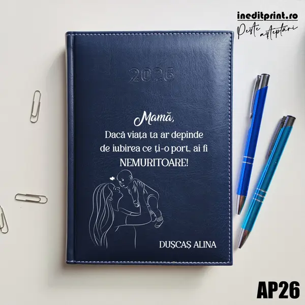 Agenda personalizata 2026 Ziua mamei AP26 DELUXE H, Corinaldo Albastru
