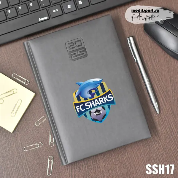 Agenda personalizata F.C. Sharks SSH17 STANDARD HT2, GRI INCHIS