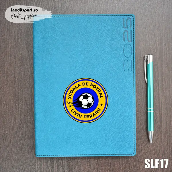 Agenda personalizata Scoala de fotbal Liviu Feraru SLF17 DELUXE PREMIUM, TURCOAZ