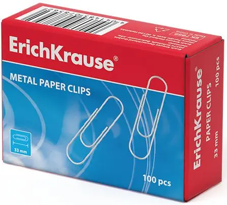 Agrafe de hartie Erich Krause - 33 mm, 100 bucati