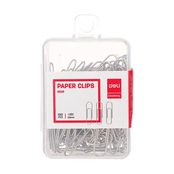 Agrafe metal 29 mm 100 buc/cutie plastic Deli Agrafe metal 29 mm 100 buc/cutie plastic Deli