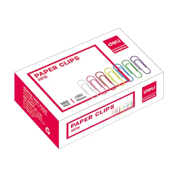 Agrafe metal 33 mm color 100 buc/cut Deli Agrafe metal 33 mm color 100 buc/cut Deli