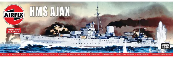 Airfix Model asamblabil Militar: Nave - Crucişător de linie britanic HMS Ajax - Vintage Classics
