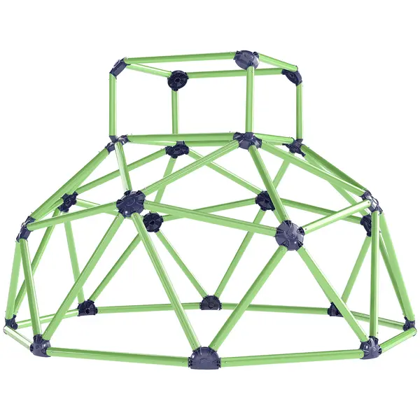 AIYAPLAY Cupolă de Cățărat pentru Copii 3-8 Ani, pentru Interior și Exterior, cu Margini Netede, din Plastic, 182,5x182,5x119 cm, Verde și Violet | Aosom Romania
