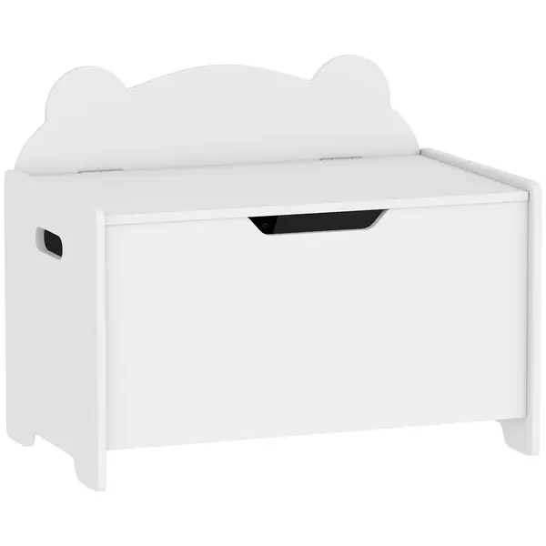AIYAPLAY Cutie pentru jucării din lemn în formă de urs cu capacitatea de 20 kg, 60x38x48 cm, alb | Aosom Romania