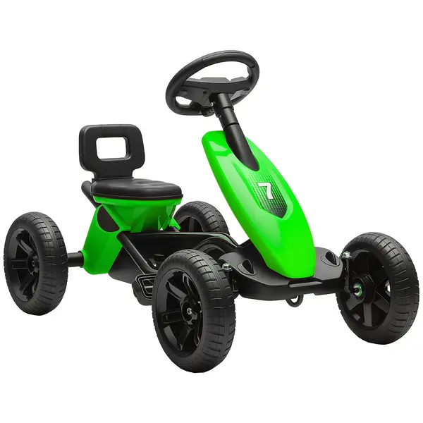 AIYAPLAY Kart cu pedale pentru copii, karting pentru copii între 2 și 5 ani cu roți EVA silentioase, înainte și înapoi, verde | Aosom Romania