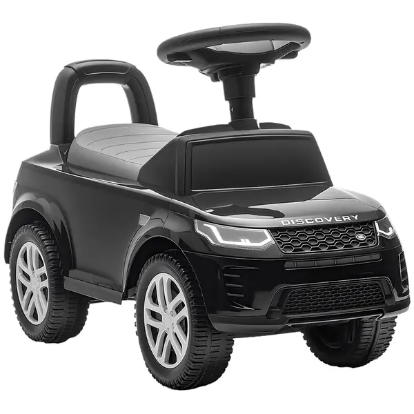 AIYAPLAY Mașină de împins pentru copii sub licență Land Rover, vehicul de împins, claxon, sunete de motor, depozitare sub șezut, negru | Aosom Romania
