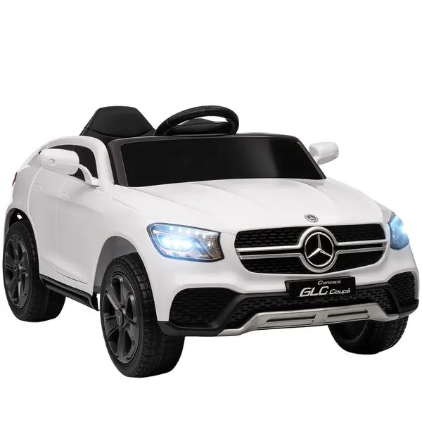 AIYAPLAY Mașină electrică pentru copii, vehicul electric 12V, telecomandă 2,4G, 3 viteze, pornire lentă, 105x68x50cm, alb | Aosom Romania
