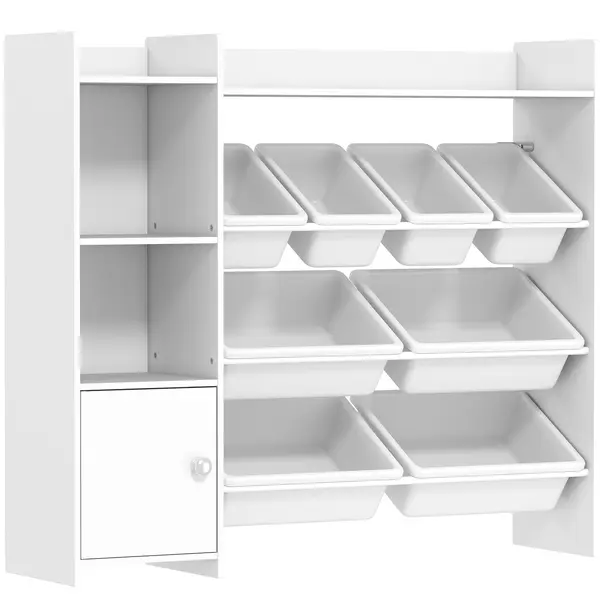 AIYAPLAY Mobilier depozitare copii 3-8 ani, depozitare jucării cu 8 cutii detașabile, etajere de depozitare, dulap, alb | Aosom Romania