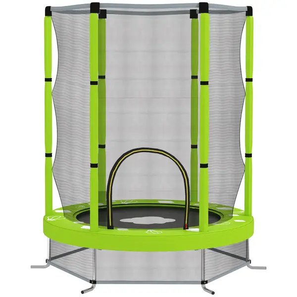 AIYAPLAY Trambulină pentru Copii 3-6 Ani cu Plasă de Siguranță, Փ140x190 cm, Verde | Aosom Romania