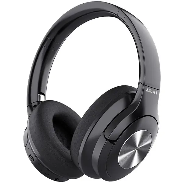 Akai Casti Over-Ear Akai BTH-P100, Wireless, Bluetooth, Negru