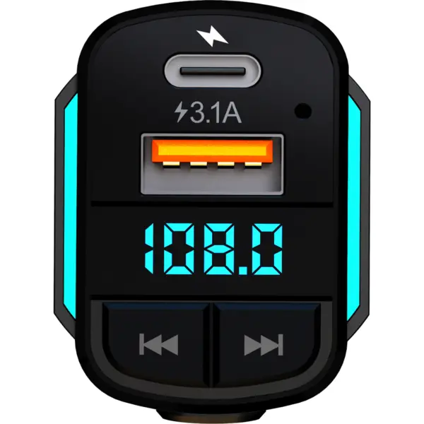 Akai Modulator FM Akai FMT-32BT, USB-A, USB-C, Micro-USB, Lightning, Cablu, Bluetooth, afisaj LED