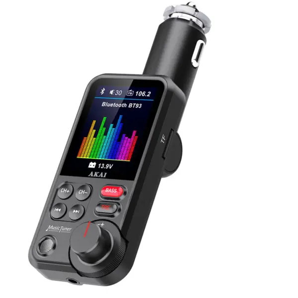 Akai Modulator FM cu Bluetooth, USB, Micro SD Card reader, functie incarcator telefon