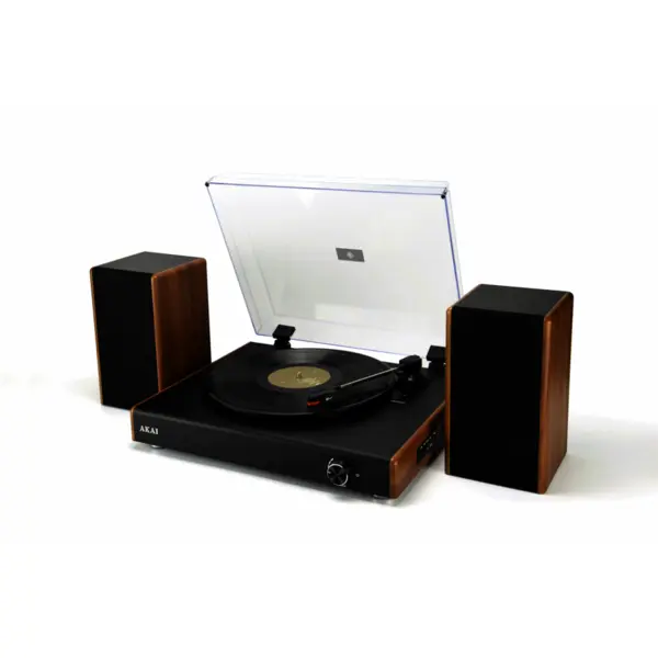 Akai Pick-up Akai ATT-240S Stereo cu Difuzoare Externe, Maro-Negru