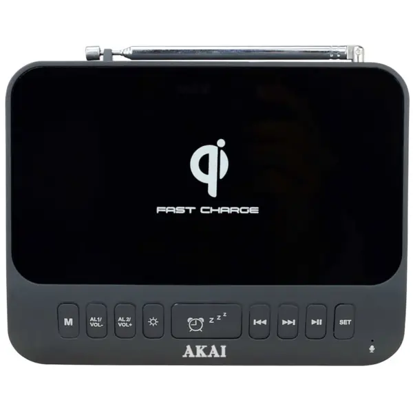 Akai Radio cu ceas Akai ACRB-1000, Bluetooth 5.1, AM/FM, USB, Negru