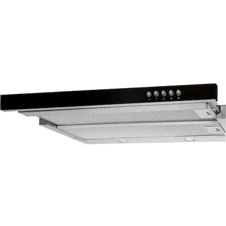 Akpo Hota Incorporabila telesocpica Akpo WK-7 LIGHT GLASS 50 cm, putere de absorbtie 220 mc/h, Inox Negru