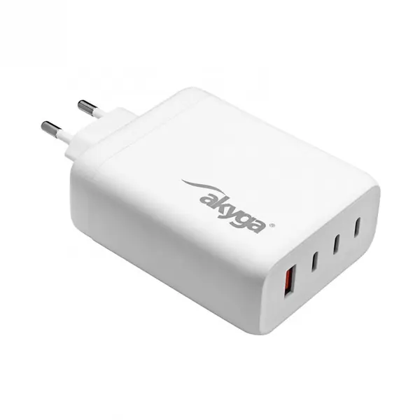 AKYGA Incarcator priza 3 x USB-C + USB-A PD GaN 5-28V/1.5-5A 140W Alb, Akyga AK-CH-24
