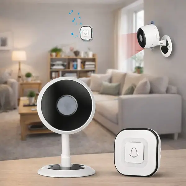 Alarma cu senzor de miscare si sonerie fara fir pentru intrare/iesire, detectie 12 m, volum 110 dB