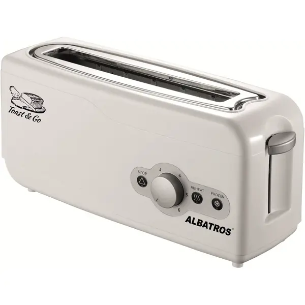 Albatros Prajitor de paine Albatros EXPRESS, alb, 2 felii, design lung si ingust, 800 W