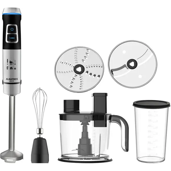 Albatros Robot de bucatarie Albatros MR850A, 850W, Vas 1,5L, Pahar 0,8L, Negru/ Inox