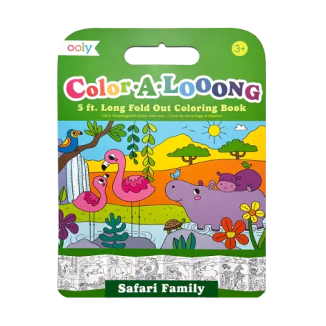 Album de colorat cu lungime 1,5 m - fata-verso, Color-A-Looong - Expeditie Safari