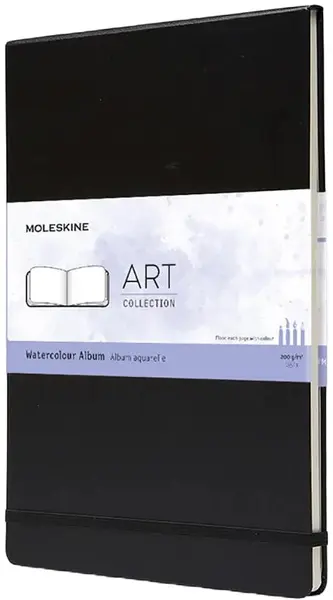 Album Moleskine Watercolour - Negru, pagini neacoperite