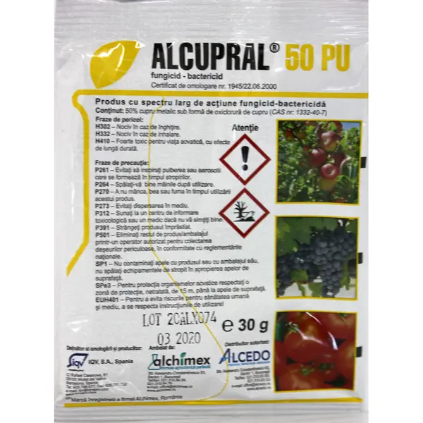 Alcupral 50PU 30 gr, fungicid contact (pomi, legume, vita de vie) - Default Title
